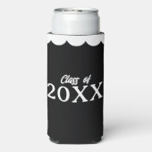 白黒のパーソナライズされた卒業クラス スリム缶クーラー (Seltzer裏面)