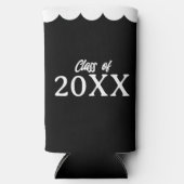 白黒のパーソナライズされた卒業クラス スリム缶クーラー (正面)