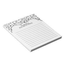 白黒のパーソナライズされた音楽メモ ノートパッド