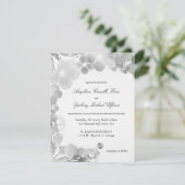 白黒のヒナギクと渦巻フォーマルき結婚の 招待状 (スタンド正面)