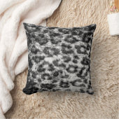 白黒のヒョウのプリントの皮の毛皮 クッション (ブランケット)