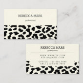 白黒のヒョウ柄の名刺 名刺 (正面/裏面)