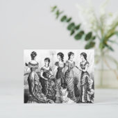 白黒のビクトリアンファッション ポストカード (スタンド正面)