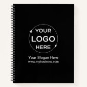白黒のビジネスカスタムロゴ ノートブック (正面)