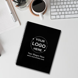 白黒のビジネスカスタムロゴ ノートブック