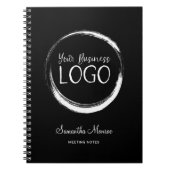 白黒のビジネスロゴ会議 ノートブック (正面)