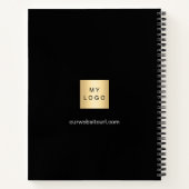 白黒のビジネスロゴ写真コラージュ ノートブック (裏面)