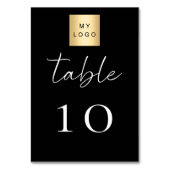 白黒のビジネスロゴ テーブルナンバー (裏面)