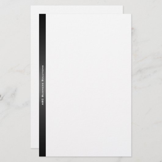 白黒のビジネス用文房具 便箋 (正面/裏面)