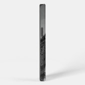 白黒のビッグベン時計塔 iPhoneケース (右側面)