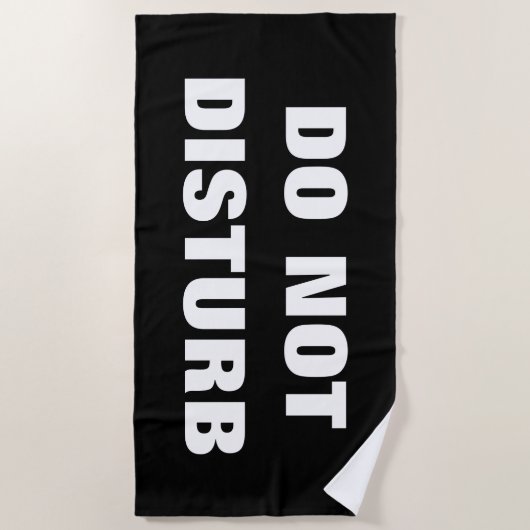 白黒のビーチタオルを妨げないで下さい ビーチタオル (正面)