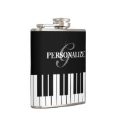 白黒のピアノ鍵のモノカスタムグラム飲料 フラスク (右)