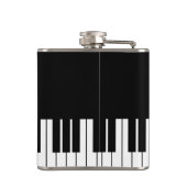 白黒のピアノ鍵のモノカスタムグラム飲料 フラスク (裏面)