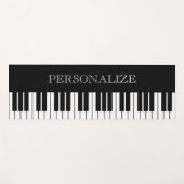 白黒のピアノ鍵名前をカスタムするヨガマット ヨガマット (正面(横))