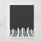 白黒のピアノ50歳の誕生日パーティー 招待状 (裏面)