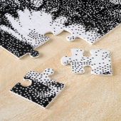 白黒のピクセルアート ジグソーパズル (側面)