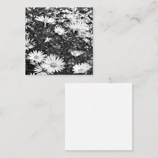 白黒のピクセルアート  スクエア名刺 (正面/裏面)