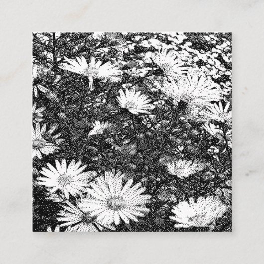 白黒のピクセルアート  スクエア名刺 (正面)