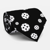 白黒のピックボールのスポーツパターンネックタイ ネクタイ (ロール)