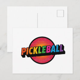 白黒のピックルボール告知カードデザイン 案内ポストカード
