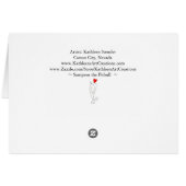 白黒のピットブルスケッチ用グリーティングカード (裏面横)