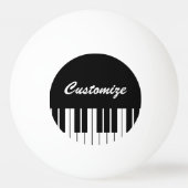 白黒のピナ鍵名前をカスタムする卓球 卓球ボール (正面)