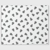 白黒のピネコン ラッピングペーパー (フラット)