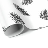 白黒のピネコン ラッピングペーパー (ロールコーナー)