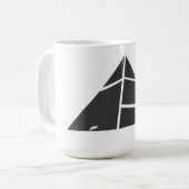 白黒のピラミッド コーヒーマグカップ (正面左)