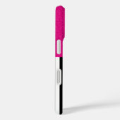 白黒のピンクストライプグリッターテクスチャ Case-Mate iPhoneケース (裏面 / 右)