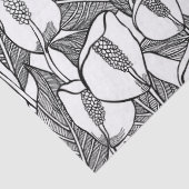 白黒のピースリリー模様 薄葉紙 (詳細)