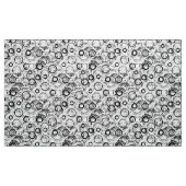 白黒のファンキーな円の生地 ファブリック (ヤード)