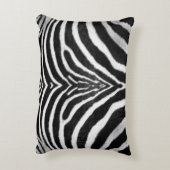 白黒のファーフェイクのストライプゼブラ印刷 アクセントクッション (裏面(縦))
