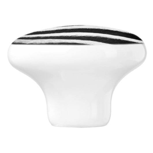 白黒のファーフェイクのストライプゼブラ印刷 セラミックノブ (側面)