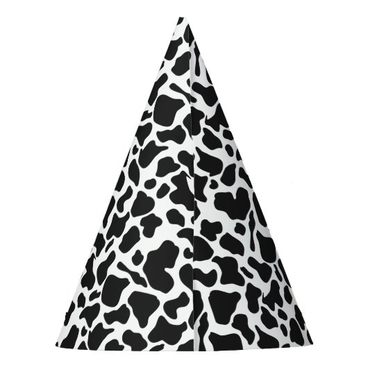 白黒のファーム牛の斑点のパターン パーティーハット (裏面)