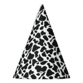 白黒のファーム牛の斑点のパターン パーティーハット (左)