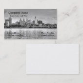 白黒のフィラデルヒィアのスカイライン 名刺 (正面/裏面)