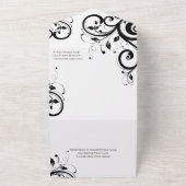 白黒のフェスティバル旋回スクリプト オールインワン招待状 (外側)