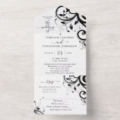 白黒のフェスティバル旋回スクリプト オールインワン招待状 (内側)