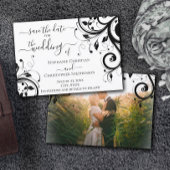 白黒のフェスティバル日付を保存する 招待状