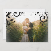 白黒のフェスティバル日付を保存する 招待状 (裏面)