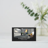 白黒のフォトカスタムインテリアデザイン 名刺 (スタンド正面)