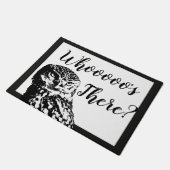 白黒のフクロウ ドアマット (アングル)