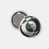 白黒のフットボール マグネット (正面/裏面)