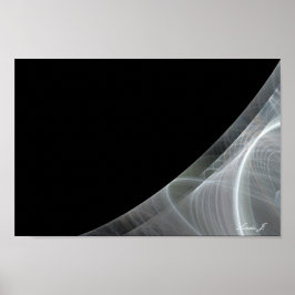 白黒のフラクタル縁どキャンバスまたはポスター ポスター