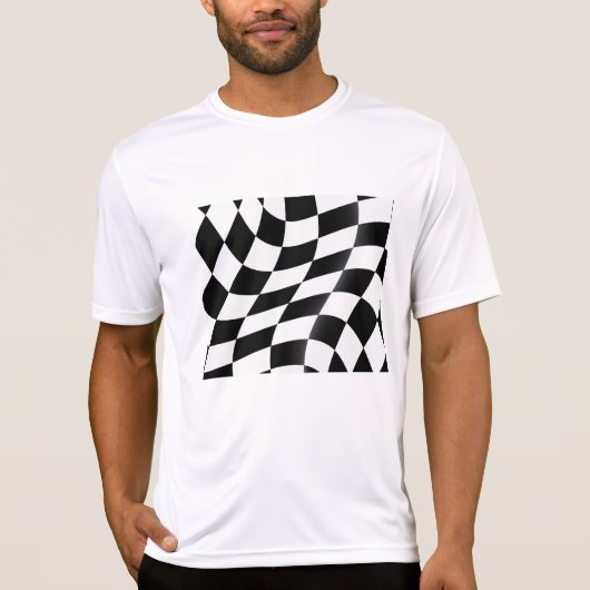 白黒のフラグがア市松模様にクティブに設定 Tシャツ (正面)