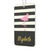 白黒のフラミンゴ（ピンク） カーエアーフレッシュナー (左)