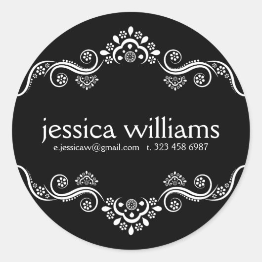 白黒のフレ華美縁どーム ラウンドシール (正面)