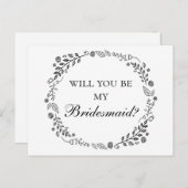 白黒のフローラは私の花嫁のメイド ポストカード (正面/裏面)