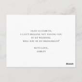 白黒のフローラは私の花嫁のメイド ポストカード (裏面)